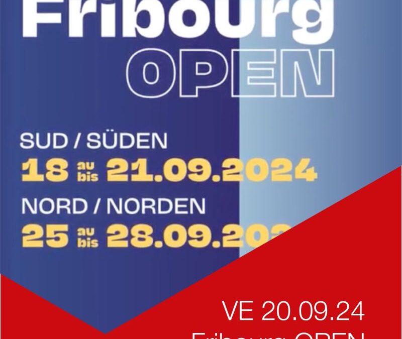 Les inscriptions pour les journées du #FribourgOPEN sont ouvertes